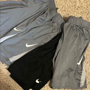 Nike Kids Black and Gray Shorts Trio
